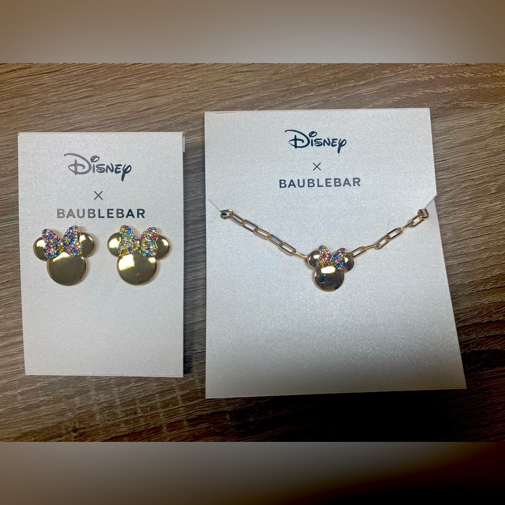 Disney X BaubleBar Earring and Necklace Set